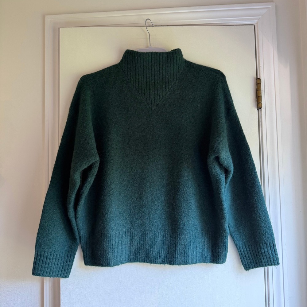 Madewell Womens Forest Green Wool Alpaca Blend Mock Neck Sweater Size M